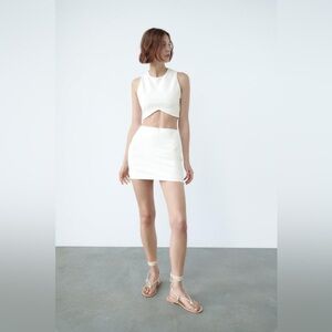 White NWT Zara Bandage Skirt, Size S